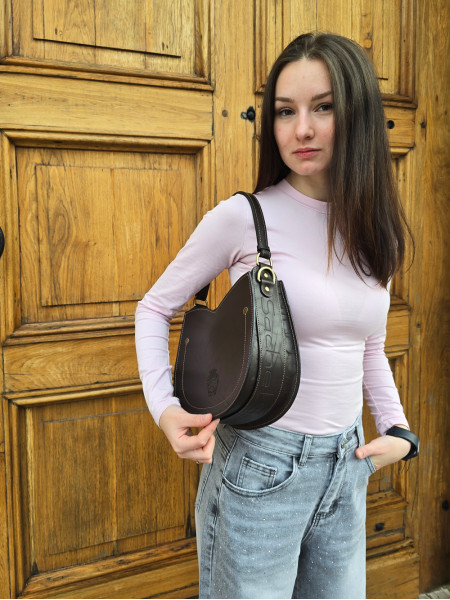 СУМКА КОЖАНАЯ Тюльпан (коричневая)
