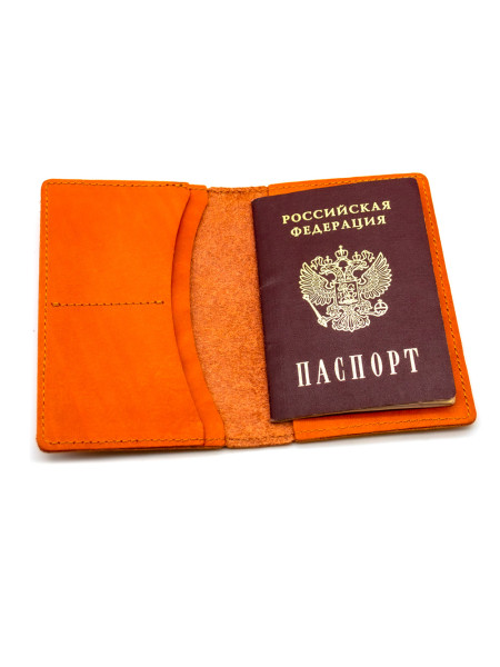 КОЖАНАЯ ОБЛОЖКА НА ПАСПОРТ (оранж)